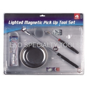 4 pcs磁気部品トレイ＆ピックアップツール＆検査ミラー＆LEDライト